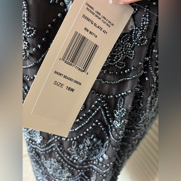 NWT Pisarro Nights Beaded Embellished Short Sleeve Midi Dress 18W,22W - Picture 12 of 12